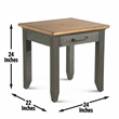 Pemberly Row Rustic Chocolate Brown and Honey Wood End Table