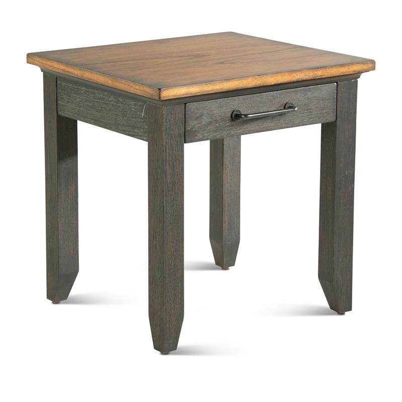Pemberly Row Rustic Chocolate Brown and Honey Wood End Table