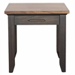 Pemberly Row Rustic Chocolate Brown and Honey Wood End Table