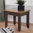 Pemberly Row Rustic Chocolate Brown and Honey Wood End Table