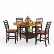 Pemberly Row Drop-Leaf Two-tone Cherry Finish Wood Counter Table with Lazy Susan