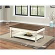 Pemberly Row Farmhouse Two-tone Ivory and Mocha Wood Coffee Table