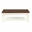 Pemberly Row Farmhouse Two-tone Ivory and Mocha Wood Coffee Table