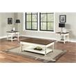 Pemberly Row Farmhouse Two-tone Ivory and Mocha Wood Coffee Table