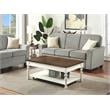 Pemberly Row Farmhouse Two-tone Ivory and Mocha Wood Coffee Table