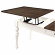 Pemberly Row Farmhouse Two-tone Ivory and Mocha Wood Lift-top Home Office Desk
