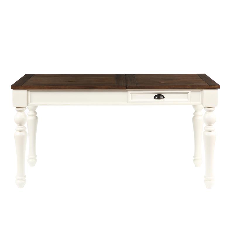 Pemberly Row Farmhouse Two-tone Ivory and Mocha Wood Lift-top Home Office Desk