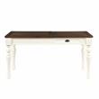 Pemberly Row Farmhouse Two-tone Ivory and Mocha Wood Lift-top Home Office Desk