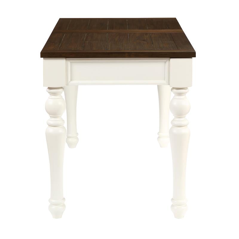 Pemberly Row Farmhouse Two-tone Ivory and Mocha Wood Lift-top Home Office Desk