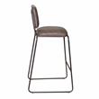 Pemberly Row Metal Bar Stool with Cocoa Brown Faux Leather Seat