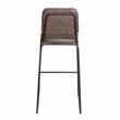 Pemberly Row Metal Bar Stool with Cocoa Brown Faux Leather Seat