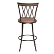 Pemberly Row Swivel Metal Barstool with Camel Brown Microsuede Seat