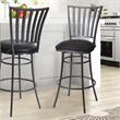 Pemberly Row Transitional Commercial Grade Black Metal Swivel Barstool