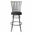 Pemberly Row Transitional Commercial Grade Black Metal Swivel Barstool