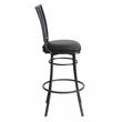 Pemberly Row Transitional Commercial Grade Black Metal Swivel Barstool