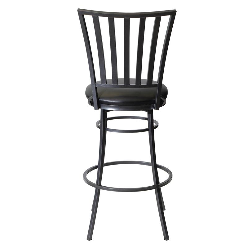 Pemberly Row Transitional Commercial Grade Black Metal Swivel Barstool