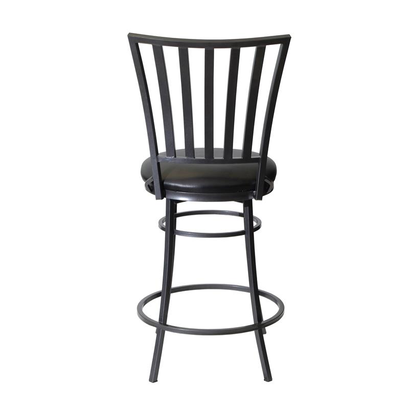 Pemberly Row Commercial Grade Black Metal Swivel Counter Stool