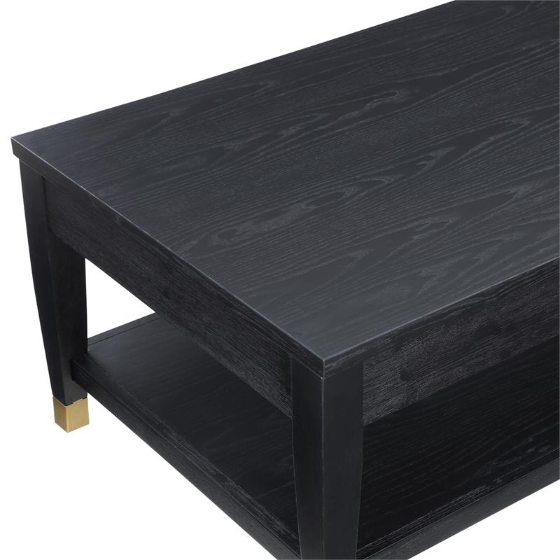Pemberly Row Contemporary Rubbed Charcoal Wood Lift-top Cocktail Table