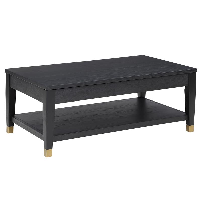 Pemberly Row Contemporary Rubbed Charcoal Wood Lift-top Cocktail Table