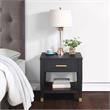 Pemberly Row Contemporary Rubbed Charcoal Wood 1-drawer End Table