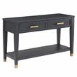 Pemberly Row Contemporary Rubbed Charcoal Wood 2-drawer Sofa Table