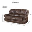 Pemberly Row Contemporary Saddle Brown Faux Leather 3-piece Motion Set