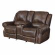 Pemberly Row Contemporary Saddle Brown Faux Leather 3-piece Motion Set