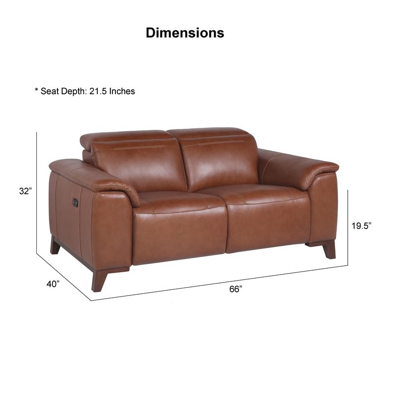 Pemberly Row Coach Brown Top Grain Leather 3-piece Power Reclining Set