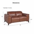 Pemberly Row Coach Brown Top Grain Leather 3-piece Power Reclining Set