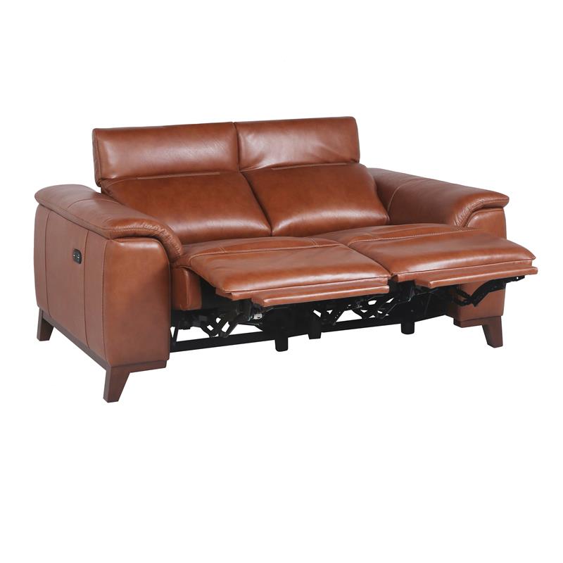 Pemberly Row Coach Brown Top Grain Leather 3-piece Power Reclining Set