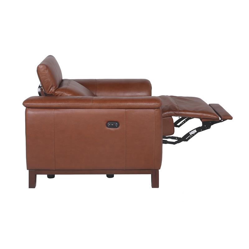 Pemberly Row Coach Brown Top Grain Leather 3-piece Power Reclining Set