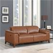 Pemberly Row Coach Brown Top Grain Leather 3-piece Power Reclining Set