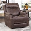 Pemberly Row Contemporary Walnut Brown Faux Leather Dual Power Recliner
