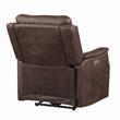Pemberly Row Contemporary Walnut Brown Faux Leather Dual Power Recliner