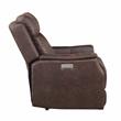 Pemberly Row Contemporary Walnut Brown Faux Leather Dual Power Recliner