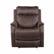 Pemberly Row Contemporary Walnut Brown Faux Leather Dual Power Recliner