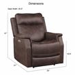 Pemberly Row Contemporary Walnut Brown Faux Leather Dual Power Recliner