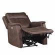 Pemberly Row Walnut Brown Faux Leather 3-piece Dual Power Reclining Set