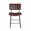 Pemberly Row Metal and Brown Faux Leather Commercial Grade Counter Stool