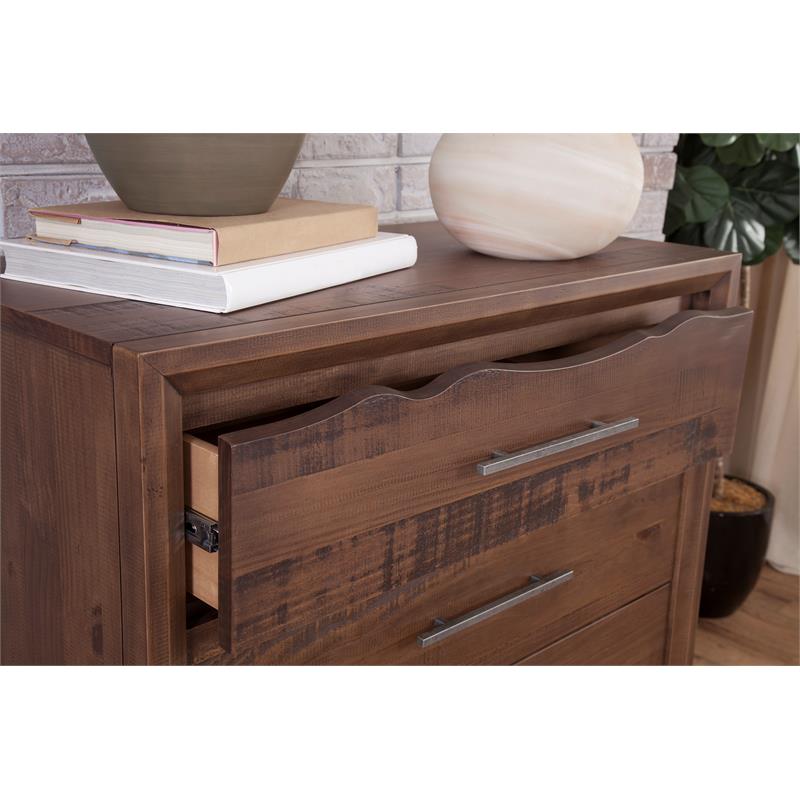 Pemberly Row Contemporary 2-drawer Mocha Brown Wood Nightstand