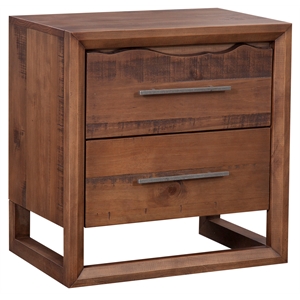 Pemberly Row Contemporary 2-drawer Mocha Brown Wood Nightstand