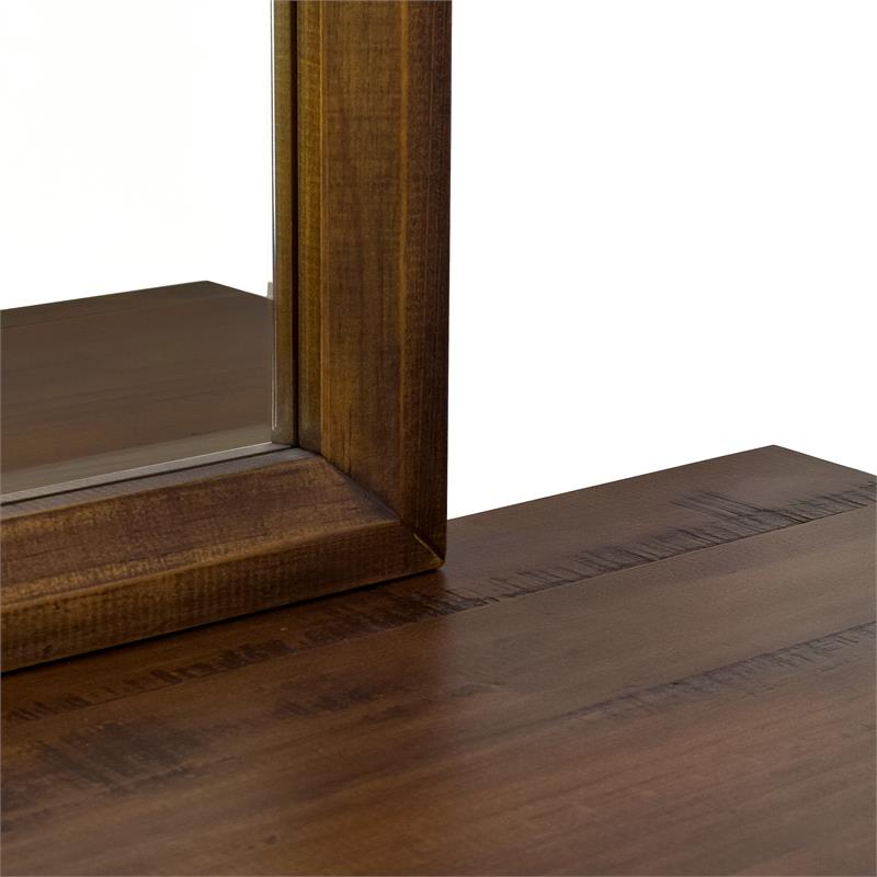 Pemberly Row Contemporary 8-Drawer Mocha Brown Wood Dresser and Mirror