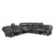 Pemberly Row 7 Piece Charcoal Leather Power Reclining Sectional