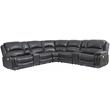 Pemberly Row 7 Piece Charcoal Leather Power Reclining Sectional