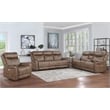 Pemberly Row Camel Brown Polyester Faux Suede Leather Power Recliner