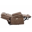 Pemberly Row Camel Brown Polyester Faux Suede Leather Power Recliner