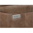 Pemberly Row Camel Brown Polyester Faux Suede Leather Power Recliner