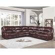 Pemberly Row Brown Leather 7-Piece Power Reclining Sectional