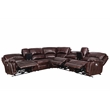 Pemberly Row Brown Leather 7-Piece Power Reclining Sectional