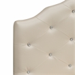 Pemberly Row Contemporary Pearl Faux Leather Upholstered Queen Headboard